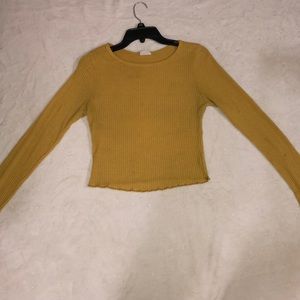 Long sleeve fitted crop top.